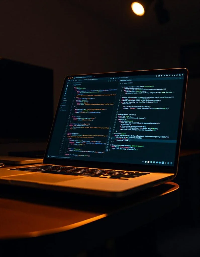 Web developer coding on a computer