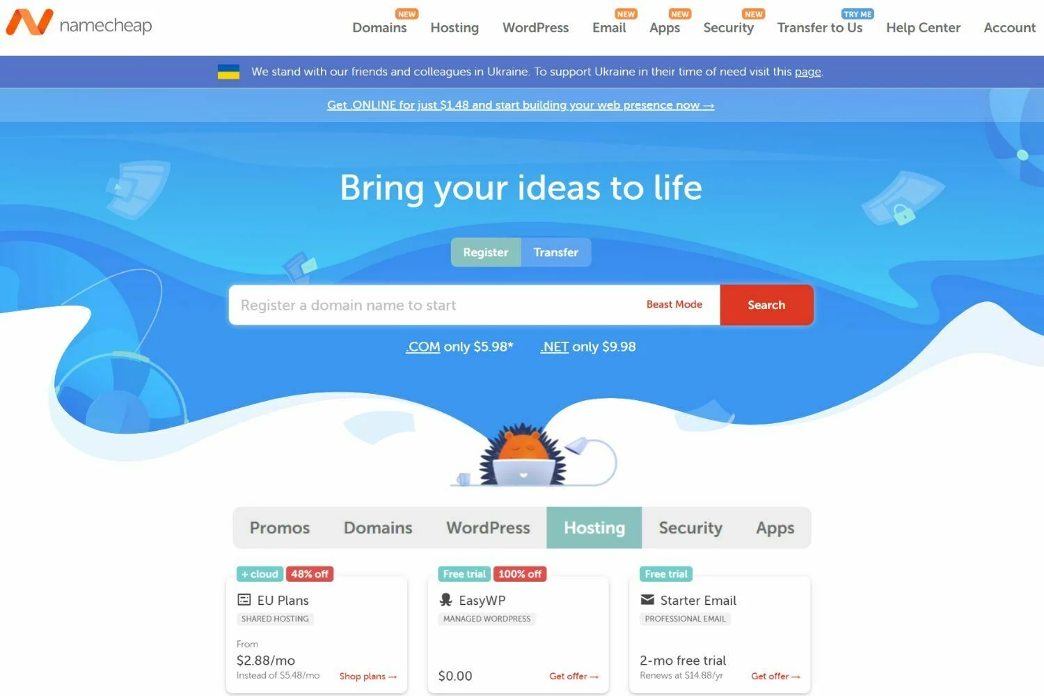 Namecheap hosting plans and pricing