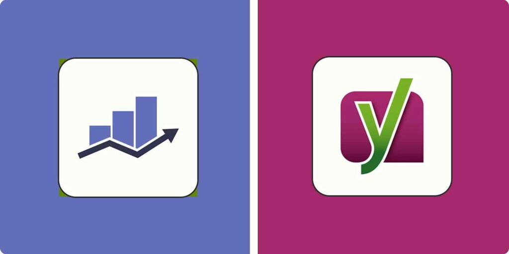 Side-by-side logo comparison of RankMath and Yoast. RankMath vs Yoast — Which Plugin Is Best to Add Keywords to WordPress Website?