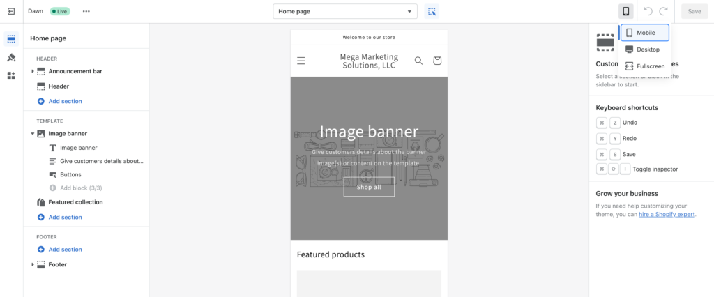 shopify designing page.
Wix vs Shopify comparison.